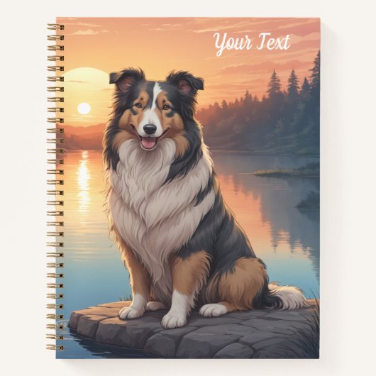 Tri-farbiger Collie am See Notizblock (Vorderseite)