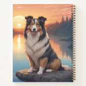Tri-farbiger Collie am See Notizblock (Rückseite)