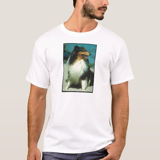 Tri Farbiger Collie-rauer Mantel T-Shirt (Vorderseite)