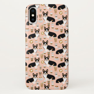 Tri farbiges Corgi-Kaffeemuster - erröten Sie Case-Mate iPhone Hülle