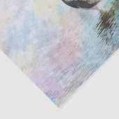 Tri-farbiges Heron Watercolor Tissue Paper Seidenpapier (Ausschnitt)