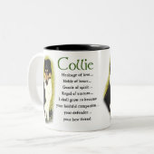 Tri Farbraue Collie-Geschenke Zweifarbige Tasse (Vorderseite Links)