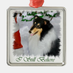 Tri Farbraue Collie-Weihnachtsgeschenk-Verzierung Ornament Aus Metall