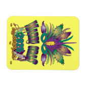 Tri-Feather Mardi Gras 2025 Magnet (Horizontal)