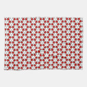 Tri Floral Red White Geometric Geschirrtuch (Horizontal)