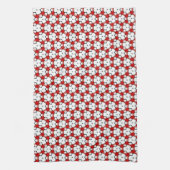 Tri Floral Red White Geometric Geschirrtuch (Vertikal)