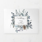 Tri-Fold Einladung mit UAWG Blue Floral Wedding (Cover)