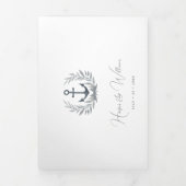 Tri-Fold Wedding, neuer Küstenstrand Dreifach Gefaltete Einladung (Cover)