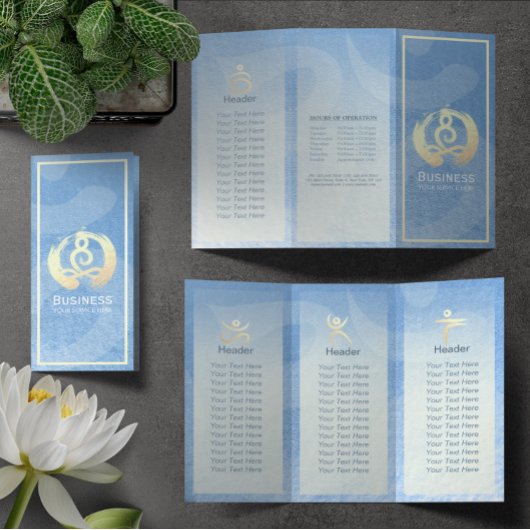 Tri-Fold Yoga Massage Broschüren Meditation Haltun