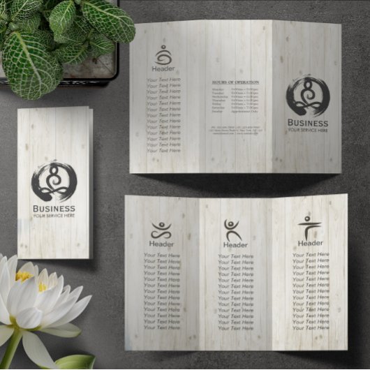 Tri-Fold Yoga Massage Broschüren Meditation Haltun