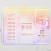 Tri-Fold Yoga Massage Broschüren Medizin Pose Om (Vorne/Hinten)