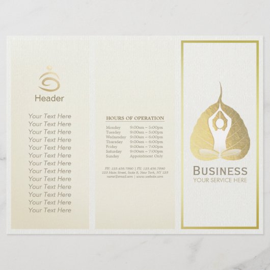 Tri-Fold Yoga Studio Brochures Meditation Studio (Vorderseite)