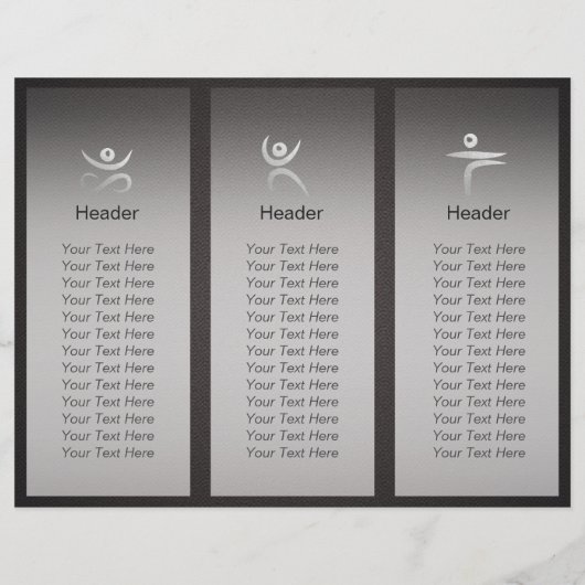 Tri-Fold Yoga Studio Broschüre Black & Silver ZEN (Hinten)