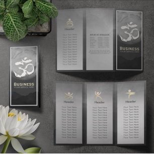 Tri-Fold Yoga Studio Life Coach Broschüre Om Symbo