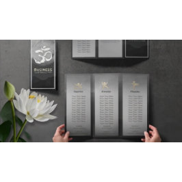 Tri-Fold Yoga Studio Life Coach Broschüre Om Symbo