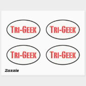 tri-geek ovaler aufkleber (Blatt)
