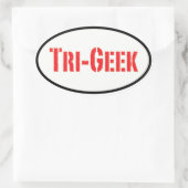 tri-geek ovaler aufkleber (Tasche)