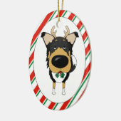 Tri glatte Collie-Weihnachtsverzierung Keramik Ornament (Links)