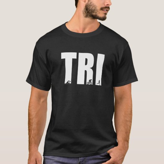Tri Graphic Run Bike Swim Triathlon Triathlete Spo T-Shirt (Vorderseite)