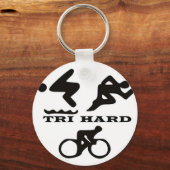 Tri Hard Triathlon gibt Kleidung und Zubehör Schlüsselanhänger (Vorderseite)