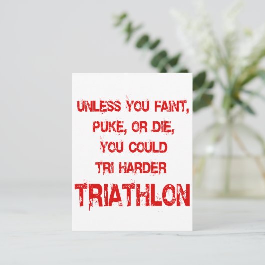 Tri Harder Postkarte (Stehend Vorderseite)