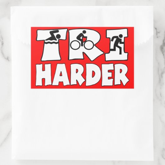 Tri Harder Rechteckiger Aufkleber (Tasche)