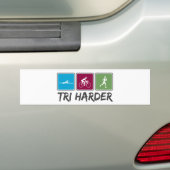 Tri Harder (Triathlon) Autoaufkleber (Auf Auto)