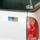 Tri Harder (Triathlon) Autoaufkleber (Auf Lkw)
