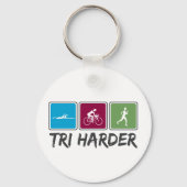 Tri Harder (Triathlon) Schlüsselanhänger (Vorderseite)