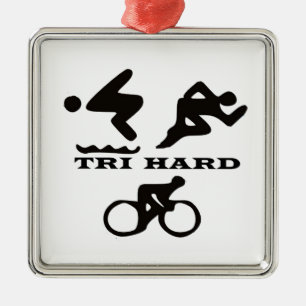Tri harte Triathlon-Geschenke Kleidung und Zusätze Ornament Aus Metall