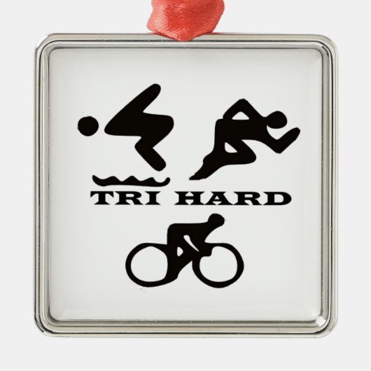 Tri harte Triathlon-Geschenke Kleidung und Zusätze Ornament Aus Metall (Vorne)