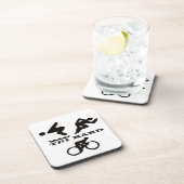 Tri harte Triathlon-Geschenke Kleidung und Zusätze Untersetzer (Rechte Seite)