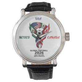 Tri-Nation Flag Wristwatch | 2026 Match Date  Armbanduhr