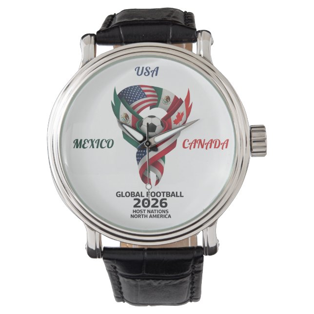 Tri-Nation Flag Wristwatch | 2026 Match Date  Armbanduhr (Vorderseite)