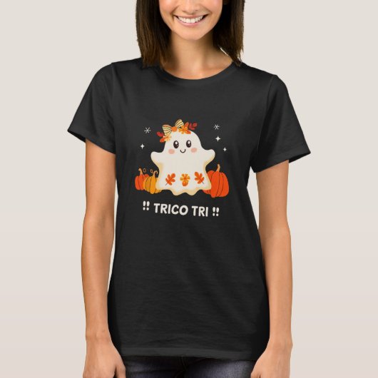 Tri Niedlich Halloween Spooky Mexican Ghost Spangl T-Shirt (Vorderseite)