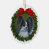 Tri Papillon Zeichnend von Glenda S. Harlan Keramik Ornament (Rechts)