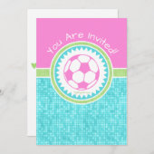 Tri-Pastel-Farbsoccer mit Aqua-Tile Einladung (Vorne/Hinten)