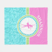 Tri Pastellfarbtänzer mit Aqua-Fliese Fleecedecke (Vorderseite (Horizontal))