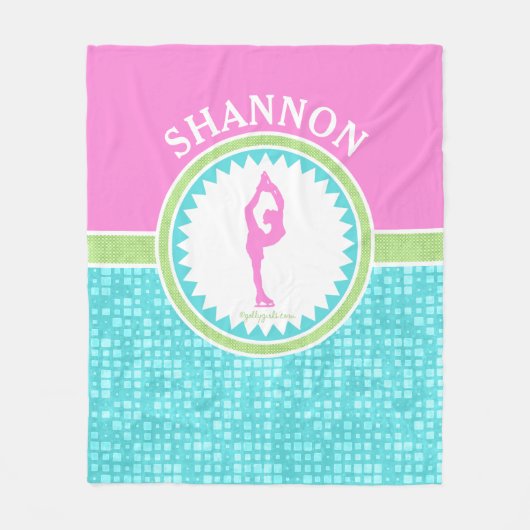 Tri Pastellfarbzahl Skaten mit Aqua-Fliese Fleecedecke (Vorderseite)