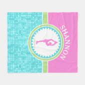 Tri Pastellfarbzahl Skaten mit Aqua-Fliese Fleecedecke (Vorderseite (Horizontal))