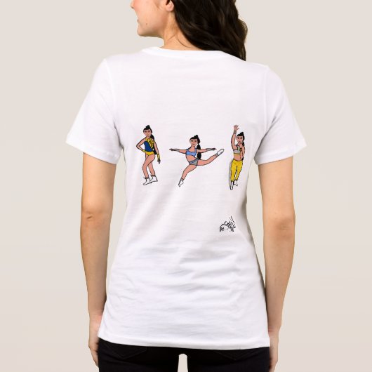 Tri Pose Dancer Blue Gold Silver #2 Tri-Blend Shirt (Rückseite)