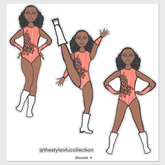 Tri-Pose Dancer Flamingo #1 Sticker (Blatt)