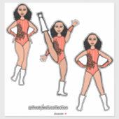 Tri-Pose Dancer Flamingo #2 Sticker (Blatt)
