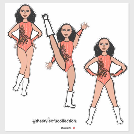 Tri-Pose Dancer Flamingo #2 Sticker (Blatt)