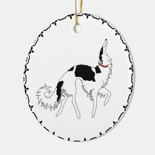 Tri Prancing Borzoi Weihnachtsschmuck (Links)