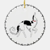 Tri Prancing Borzoi Weihnachtsschmuck (Hinten)