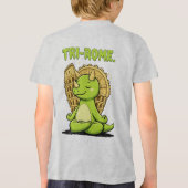 Tri-Rome Zen Triceratops: Cute Dinosaur Yoga at th Tri-Blend Shirt (Rückseite)
