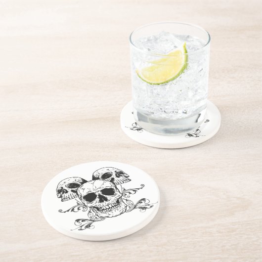 Tri Schädel Untersetzer (Seite)