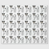 Tri Smooth Coat Parson Russell Terrier Pattern Geschenkpapier (Flach)