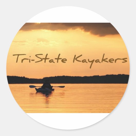 Tri-Staat Kayakers Runder Aufkleber (Vorderseite)